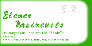 elemer masirevits business card